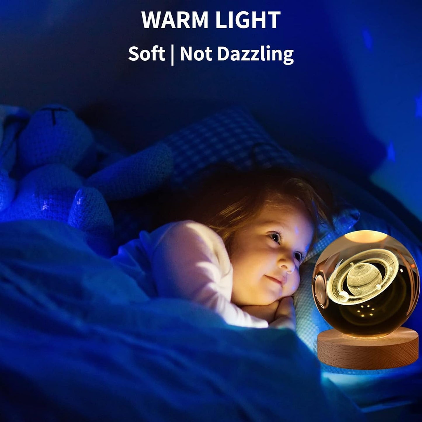 3D Crystal Ball Night Lamp(8 cm)
