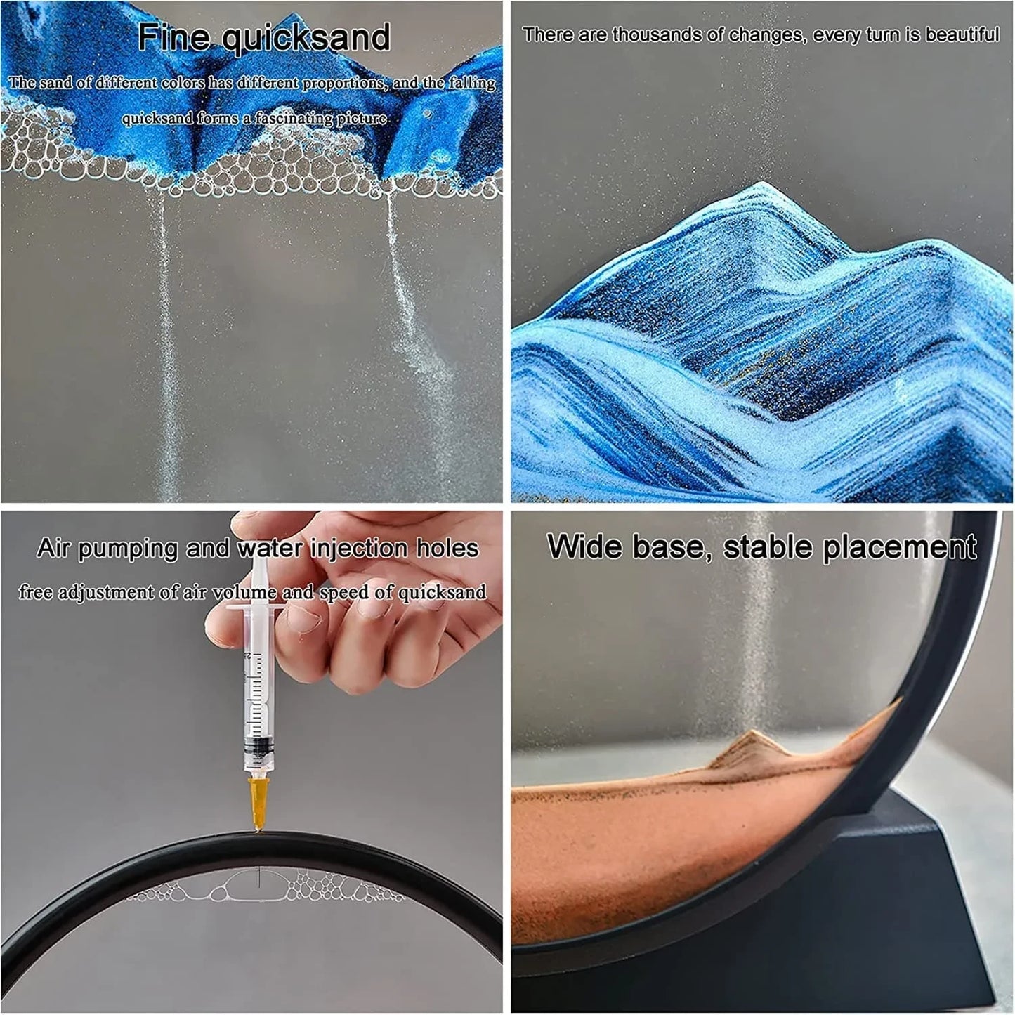 7 INCH QUICK SAND ART PAINTING (BLUE)