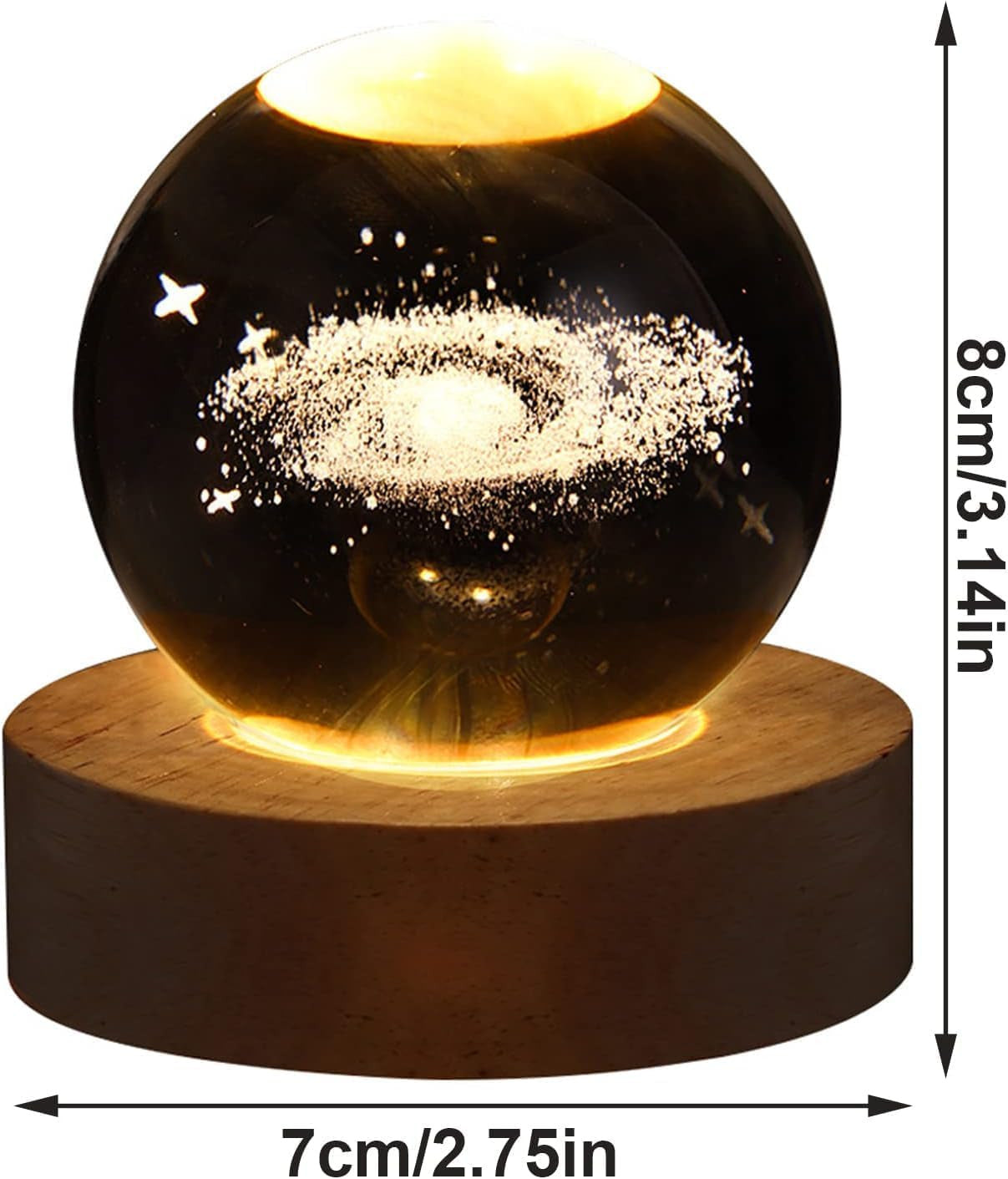 3D Crystal Ball Night Lamp(8 cm)