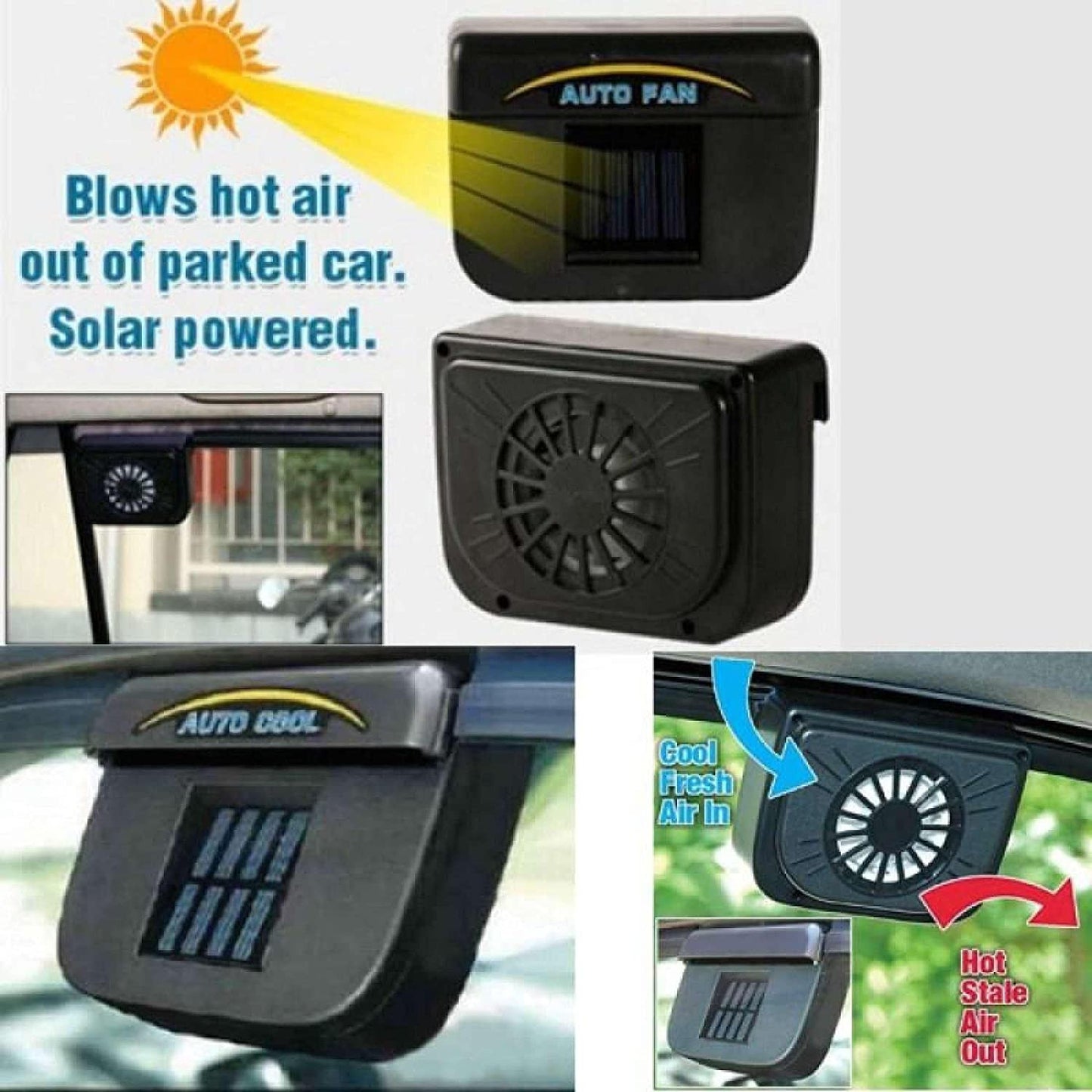 Solar Sun Power Car Auto Cool Fan
