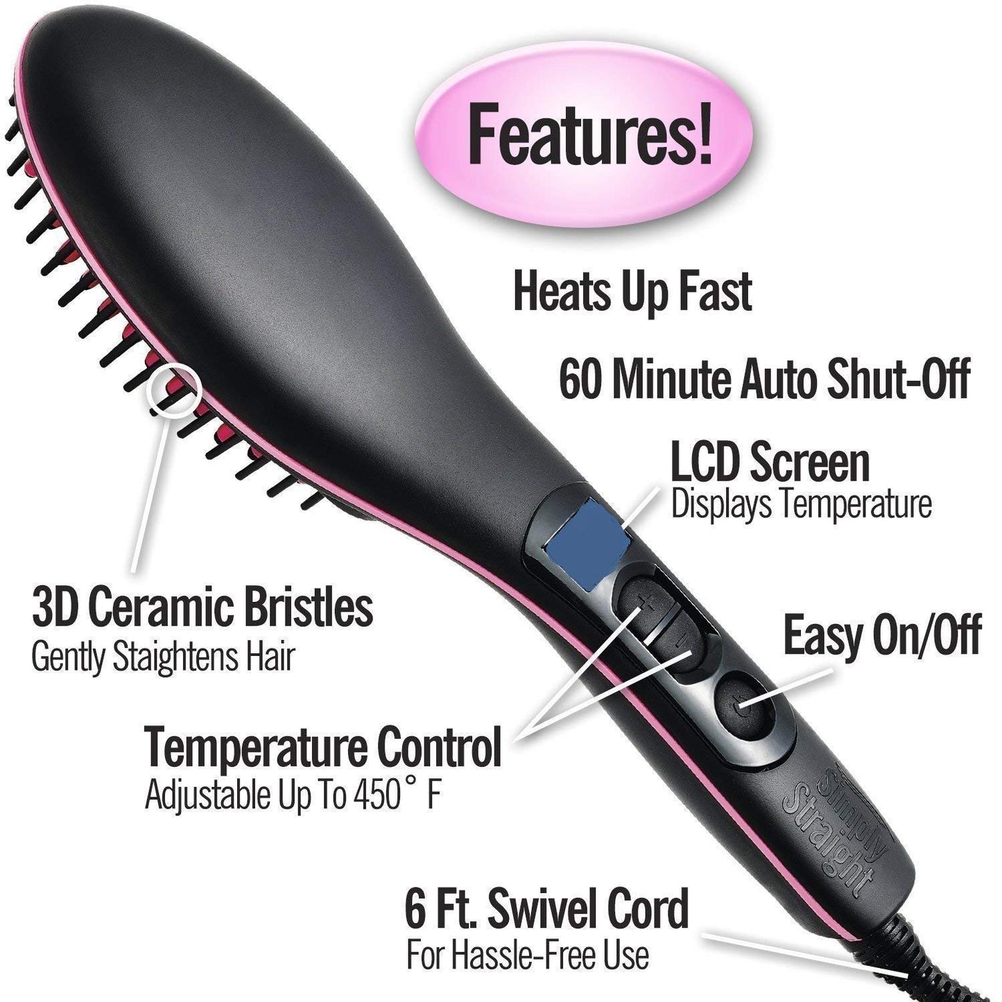 Simply Hair Straightener brush