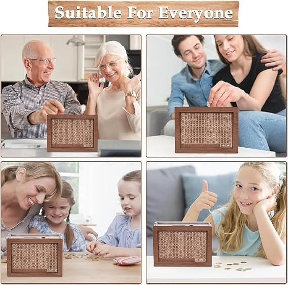 Wooden Coin Piggy Bank MONEY BOX