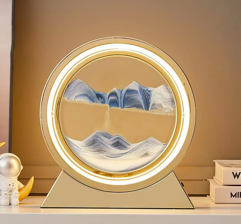 GOLDEN SAND ART WITH MOVEABLE SCREEN AND LIGHT