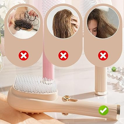 2 In 1 Self Cleaning Hair Brush