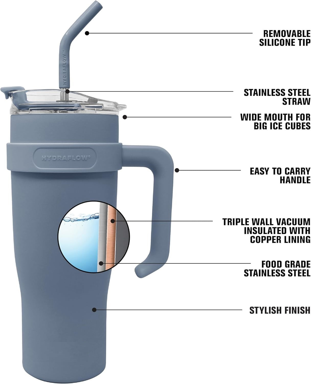 TUMBLER SS WATER BOTTLE WITH HANDLE