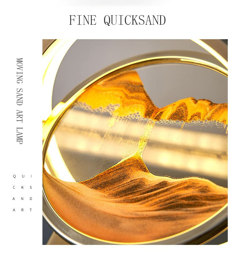 GOLDEN SAND ART WITH MOVEABLE SCREEN AND LIGHT