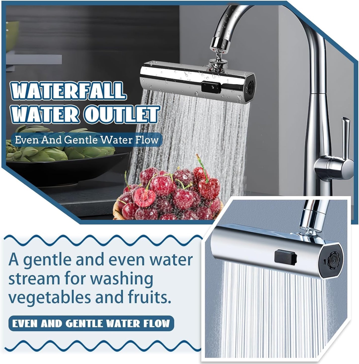4 Modes Waterfall Kitchen Faucet