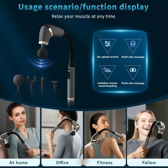 U Shape Massage Gun with Extension Handle