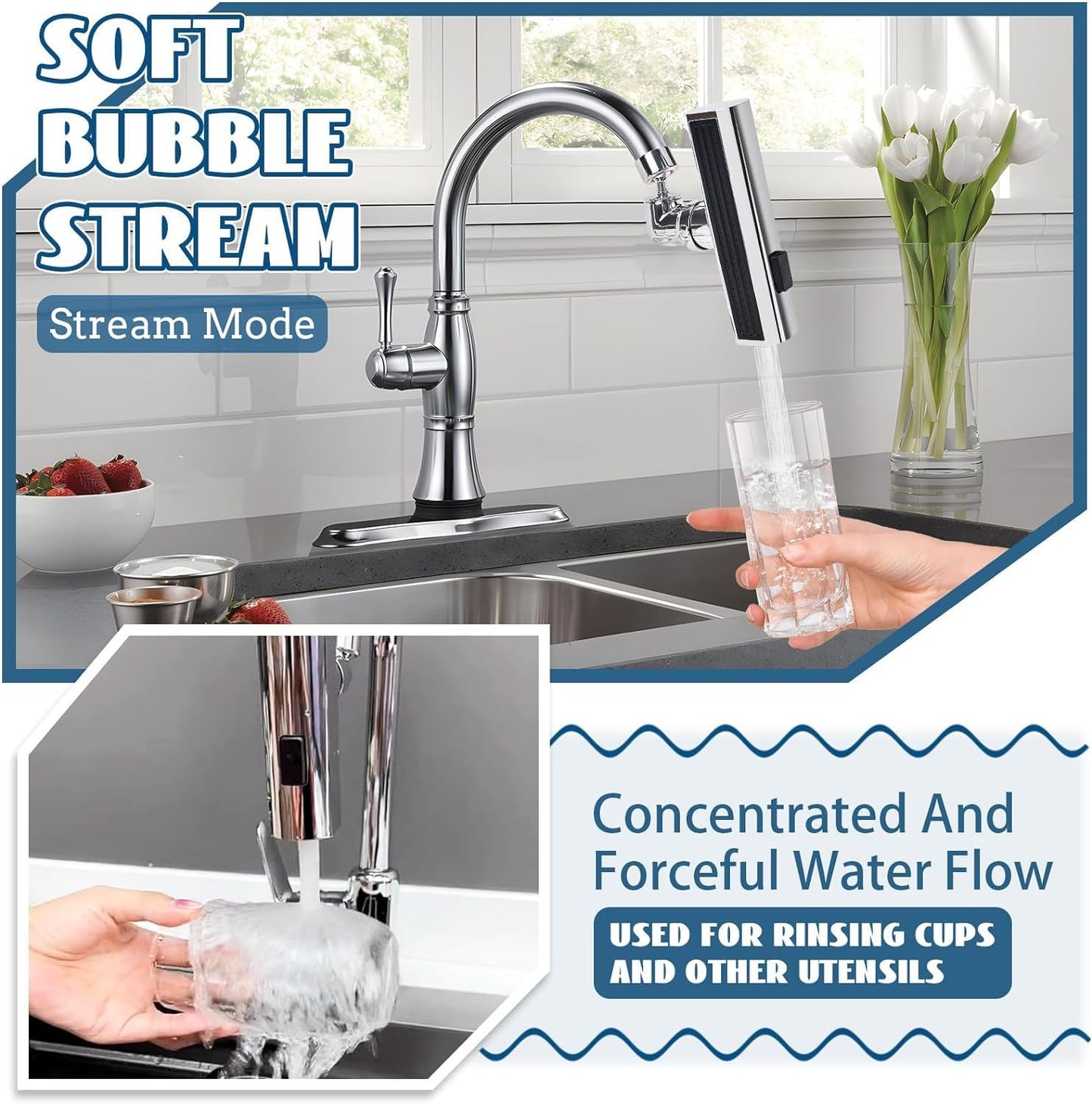 4 Modes Waterfall Kitchen Faucet