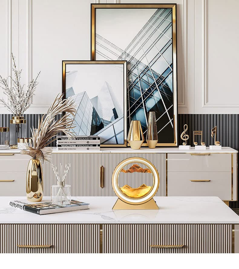GOLDEN SAND ART WITH MOVEABLE SCREEN AND LIGHT