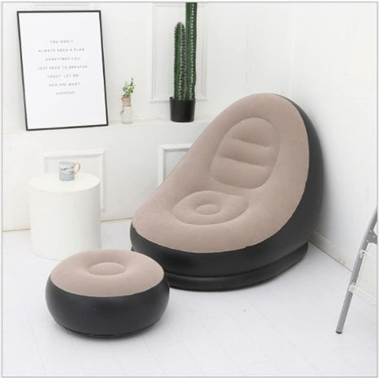 Inflatable Lounge Chair for Adults Flocking Air Couch Sofa