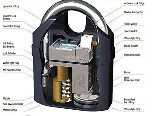 Motion Sensor Alarm Lock for Home (Black)