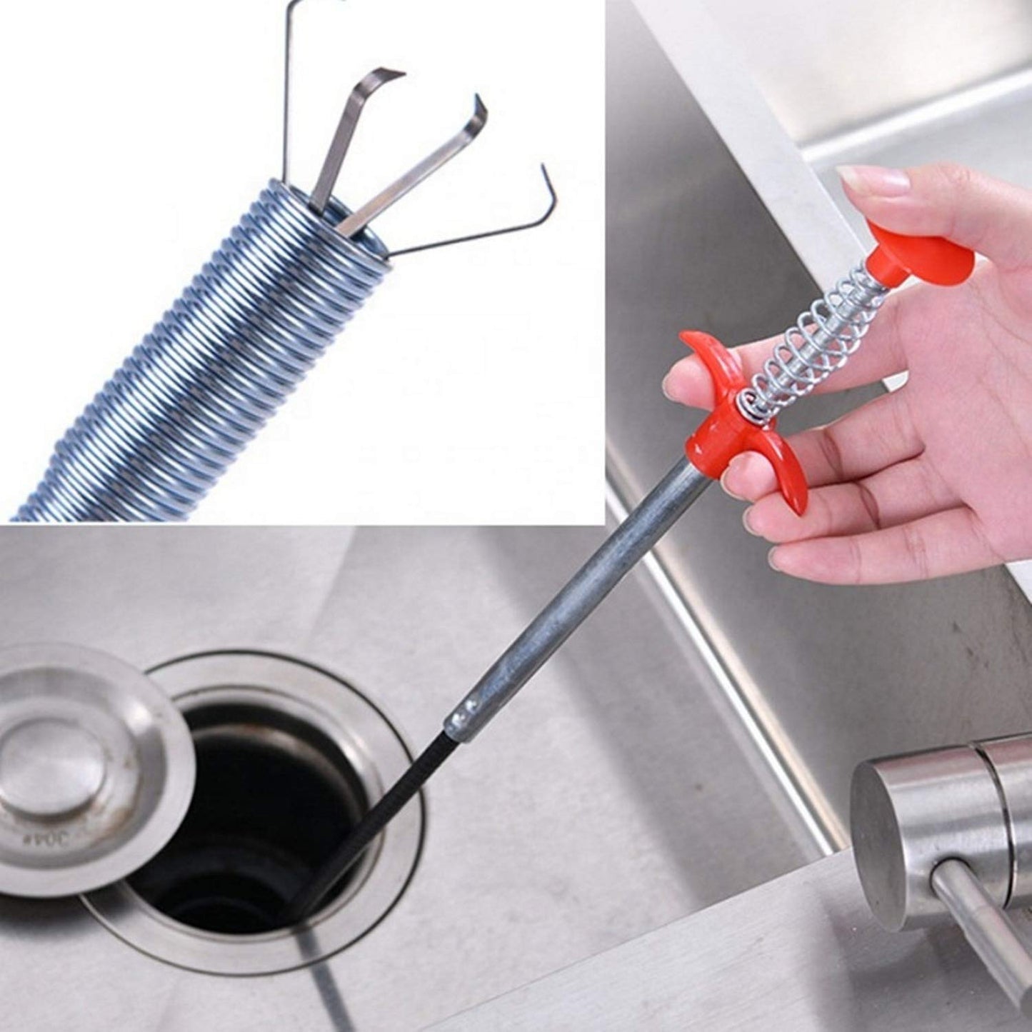 Hair Catcher Drain Spring Drain Cleaner Spring 160cm