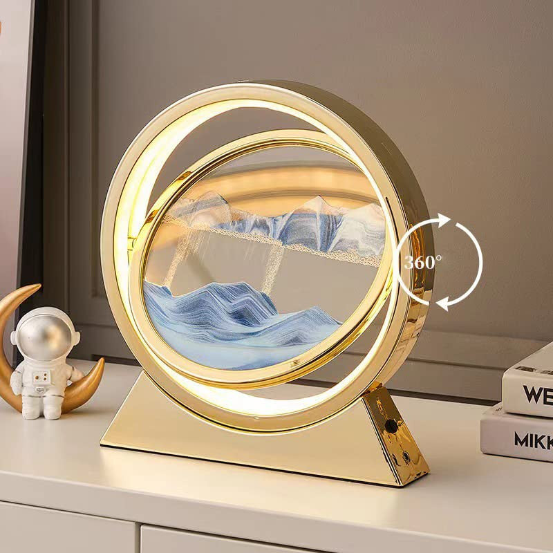 GOLDEN SAND ART WITH MOVEABLE SCREEN AND LIGHT