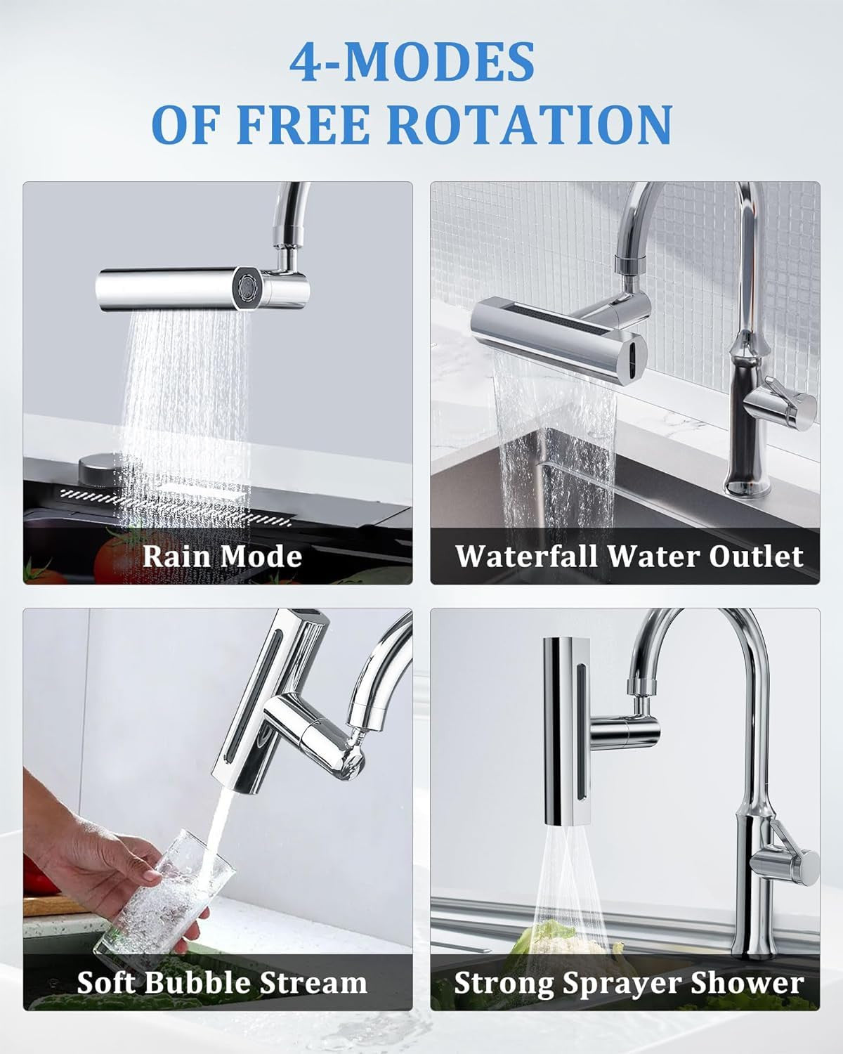 4 Modes Waterfall Kitchen Faucet