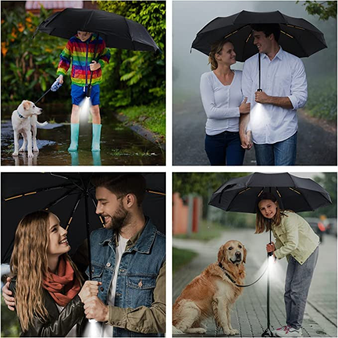 3 FOLD UMBRELLA WITH LED LIGHT