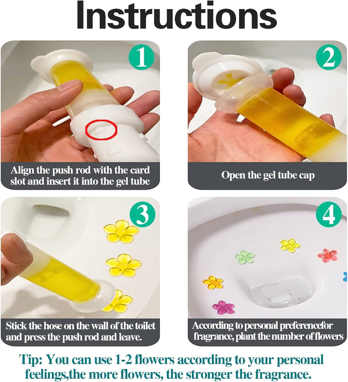 Toilet Cleaning Gel Flower 2 pcs
