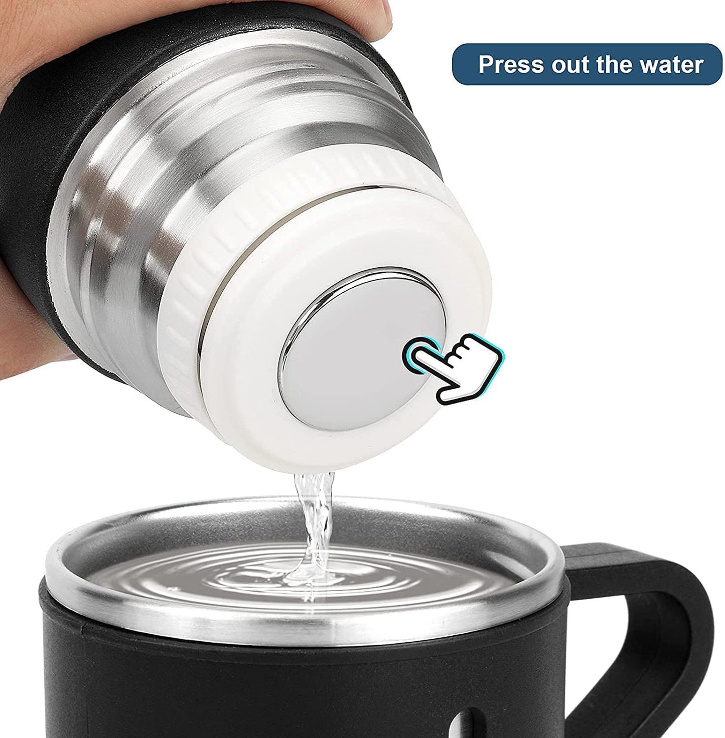 Steel Vacuum Flask Set with 3 Steel Cups Combo