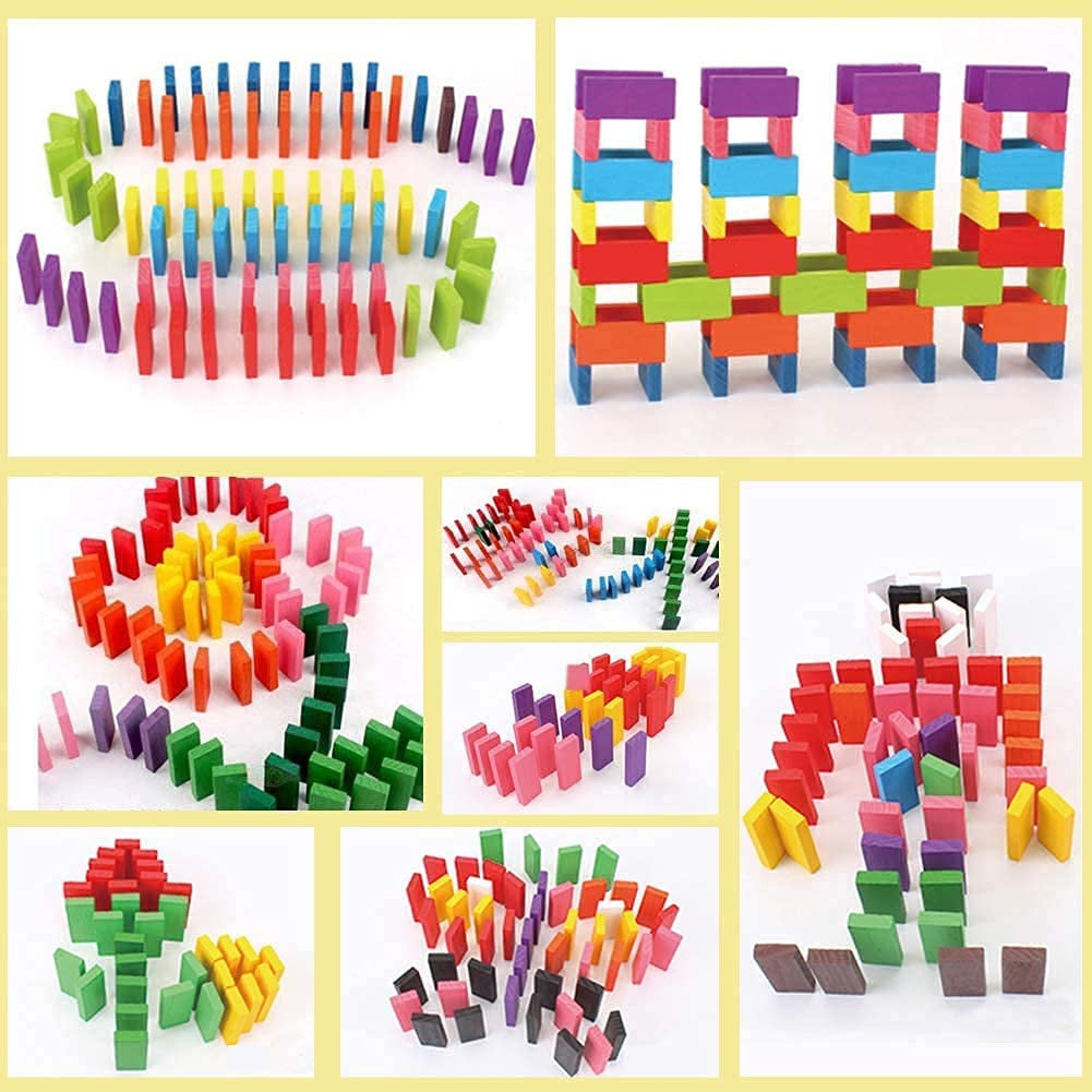 Colorful Wooden Domino Block Set 120 PCS