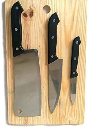 Wooden Cutting Board And Knife Set