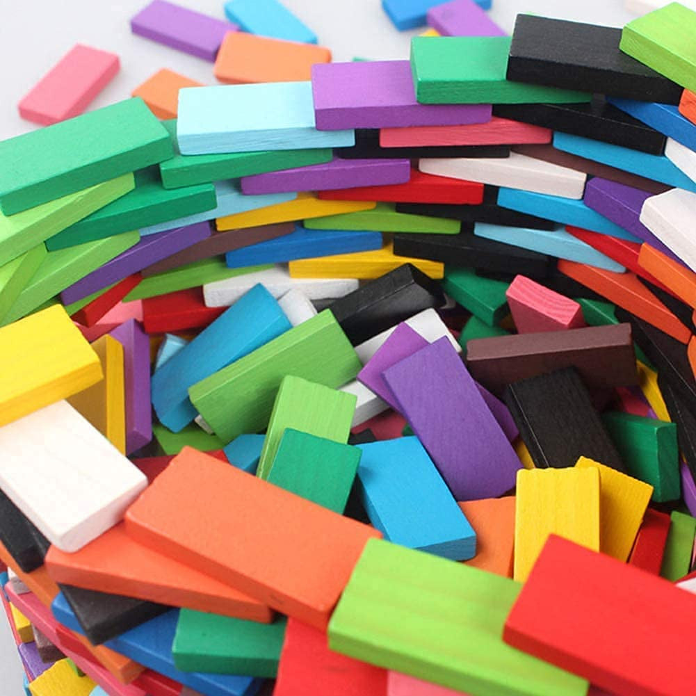 Colorful Wooden Domino Block Set 120 PCS