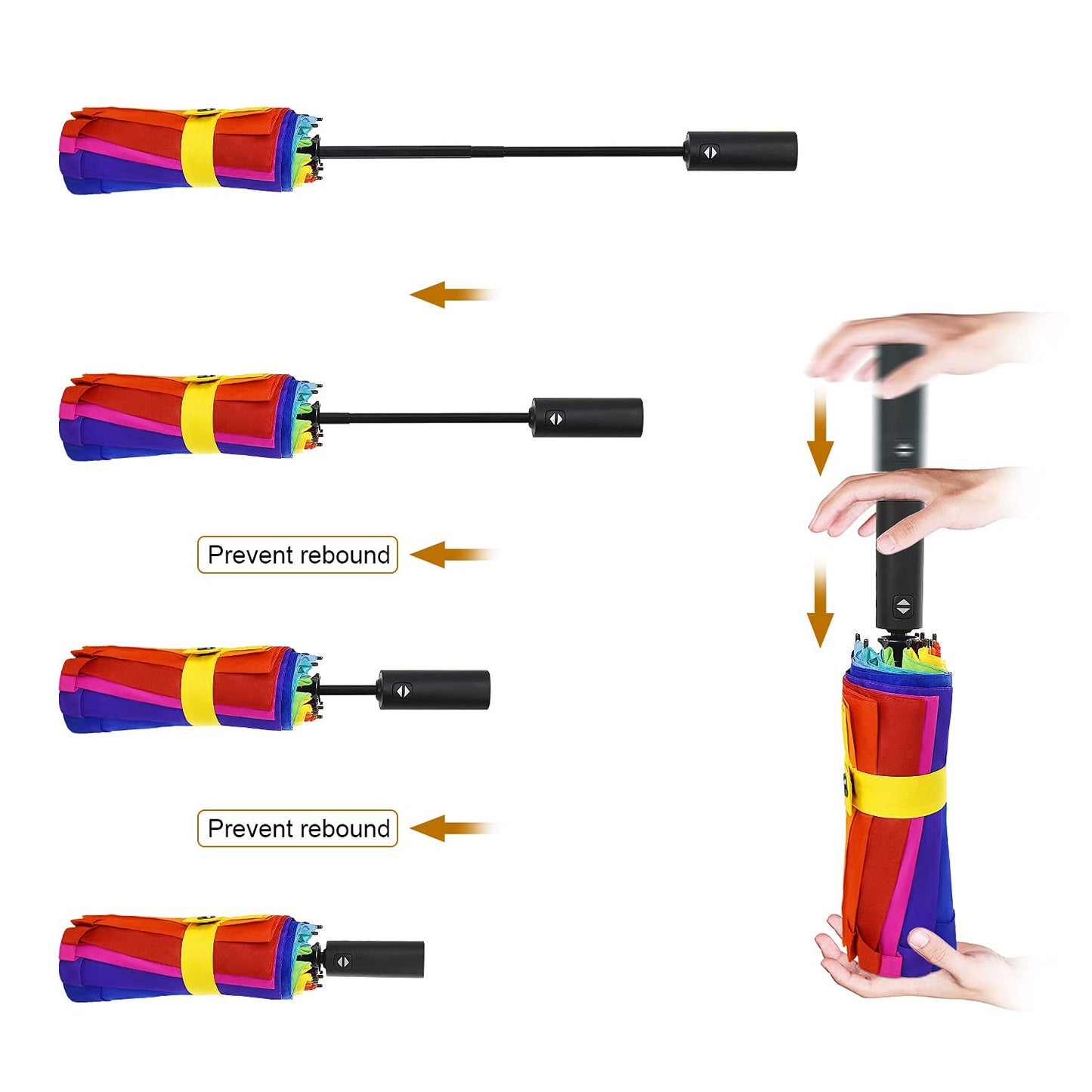 AUTO OPEN CLOSE RAINBOW UMBRELLA