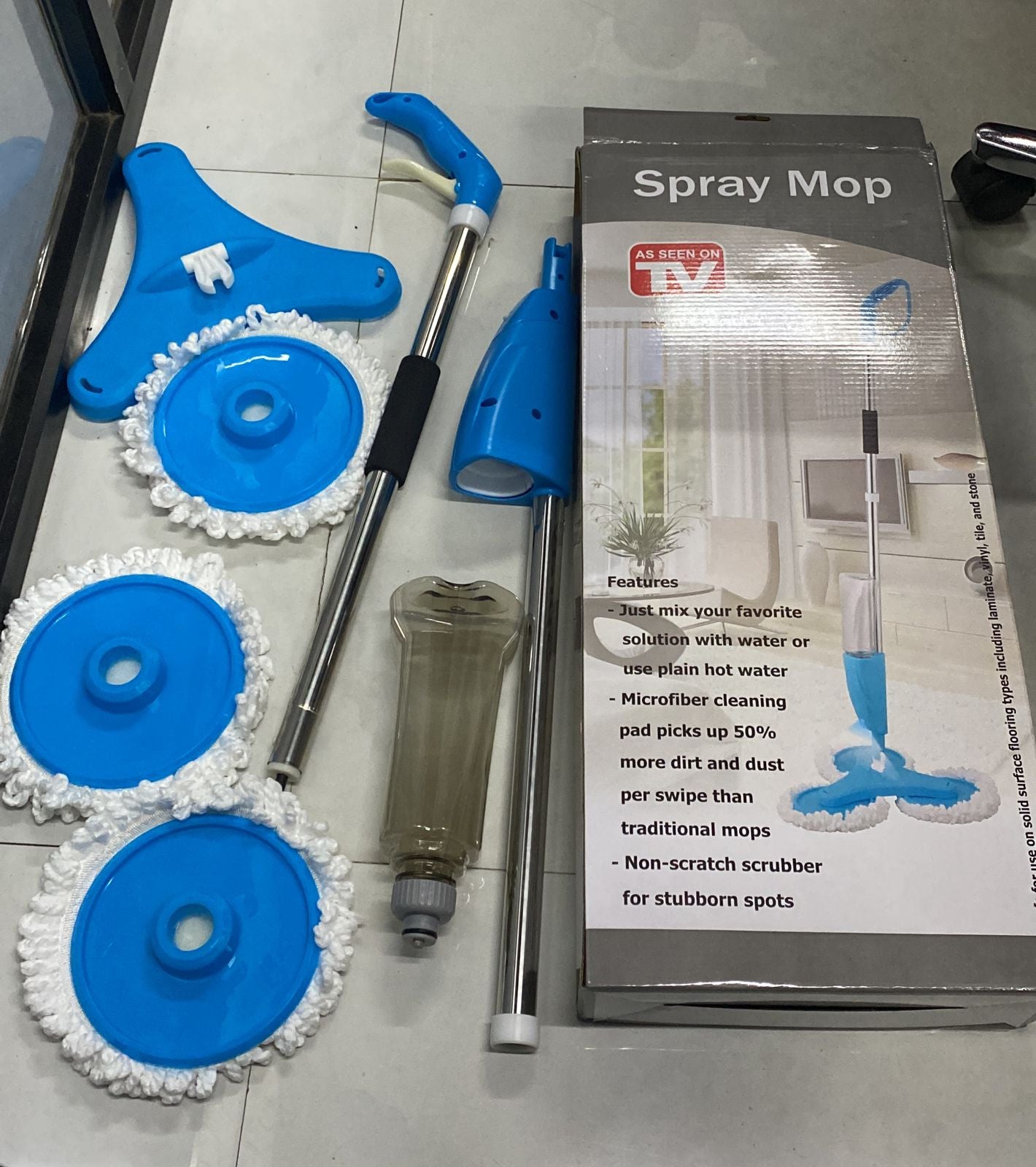 3 Pcs Head New Spray Mop