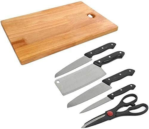 Wooden Cutting Board And Knife Set